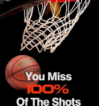 Basketball Poster Inspirational Quote Wall Art - You Miss 100% Of The Shots You Don't Take